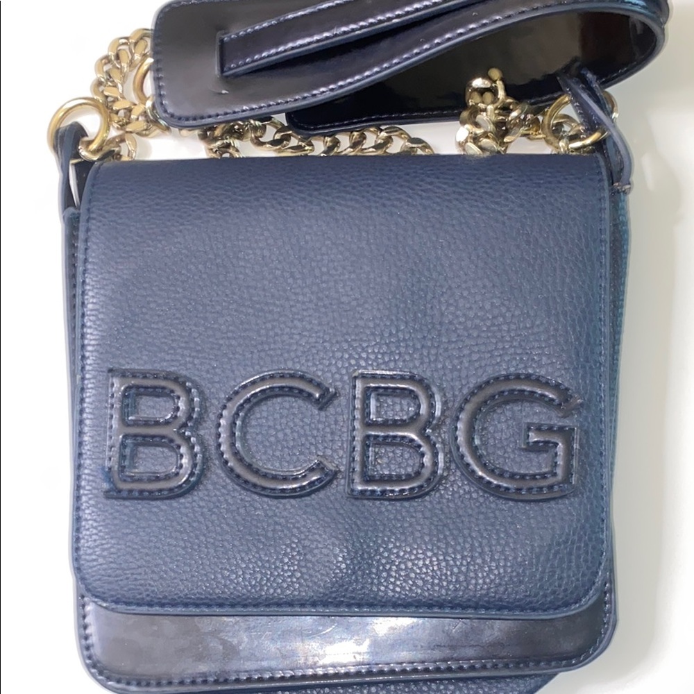 BCBG NY Logo Gold Chain Small Shoulder Bag